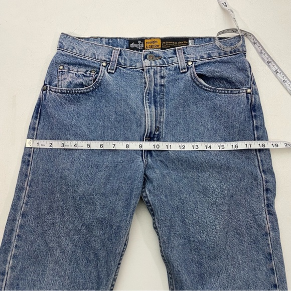 Vintage Levi’s Silvertab Denim Blue Jeans Straight & Narrow Flare Aztec - Picture 8 of 11